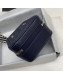 Chanel Grained Calfskin Long Vanity Case Top Handle Bag AS0988 Blue 2019