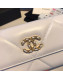 Chanel 19 Goatskin Long Flap Wallet AP0955 White 2019