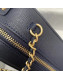 Chanel Grained Calfskin Long Vanity Case Top Handle Bag AS0988 Blue 2019
