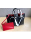 Valentino Medium VLOGO Shopping Tote Bag with Inlay Detail 0099 Black/White 2019