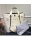 Chanel Large Eyelet Calfskin Shopping Bag AS0487 White 2019