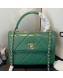 Chanel Maxi Quilted Lambskin Small Flap Bag with Top Handle Bag A92236 Green 2019