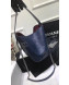 Chanel Eyelet Calfskin Drawstring Bucket Bag AS0304 Blue 2019