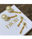 Dior Tribales Pearl Tassel Short Earrings Gold/White 2019