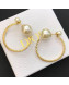 Dior Pearl Crystal Paved Hoop Earrings 2019