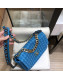Chanel 19 Houndstooth Wool Tweed Large Flap Bag AS1161 Bright Blue 2019