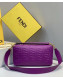 Fendi Baguette Large FF Logo Lambskin Flap Bag Purple 2019