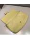 Fendi Baguette Large FF Logo Lambskin Flap Bag Light Yellow 2019
