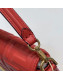 Fendi Baguette Mini FF Logo Lambskin Flap Bag Red 2019
