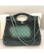 Chanel 31 Denim Medium Shopping Bag AS1407 Green/Black 2020