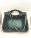 Chanel 31 Denim Medium Shopping Bag AS1407 Green/Black 2020