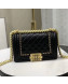Chanel Quilted Calfskin Chain Small Boy Flap Bag A67085 Black 2019