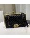 Chanel Quilted Calfskin Chain Medium Boy Flap Bag A67086 Black 2019