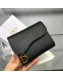 Dior Saddle Grained Calfskin Mini Flap Wallet Black 2019