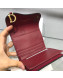Dior Saddle Grained Calfskin Mini Flap Wallet Burgundy 2019