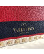 Valentino Rockstud Rolling Flap Shoulder Bag Blue/Red 2019