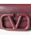 Valentino Supervee Supple Calfskin Maxi-Logo Crossbody Bag 1011L Burgundy 2020