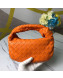 Bottega Veneta Mini BV Jodie Woven Lambskin Hobo Bag Orange 2020