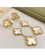 VanCleef&Arpels 18k Three Clovers Clip-on Earrings Silver/Yellow Gold  