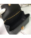 Bottega Veneta Grained Calfskin Mini BV Angle Chain Bag Black 2019