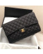 Chanel Quilted Grained Calfskin Flap Clutch A57650 Black 2019