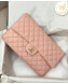 Chanel Quilted Grained Calfskin Flap Clutch A57650 Pink 2019