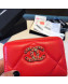 Chanel 19 Zipped Coin Purse AP0949 Orange Red 2019