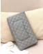 Chanel Quilted Grained Calfskin Flap Clutch A57650 Grey 2019