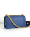 Chanel Quilted Calfskin Medium Flap Bag A67086 Blue 2019