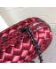 Bottega Veneta Silk Chain Knot Intreccio Impero Clutch Red 2019