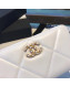Chanel 19 Goatskin Long Zipped Wallet AP1063 White 2019
