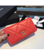 Chanel 19 Goatskin Long Zipped Wallet AP1063 Orange Red 2019