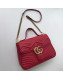 Gucci GG Marmont Medium Top Handle Bag 498109 Red 2019