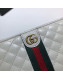 Gucci Leather Zip Around Wallet with Double G 536450 White