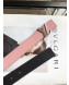 Louis Vuitton Reversible Grained Calfskin Belt 30mm with LV Buckle Pink