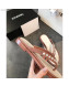 Chanel Flat Suede Pearl Slide Thong Sandal Light Pink 2019