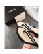 Chanel Flat Suede Pearl Slide Thong Sandal Black 2019