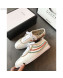 Gucci Crystal Stripes Sneakers in White Calfskin 2019