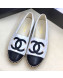 Chanel Quilted Leather CC Classic Espadrilles White/Black 2019
