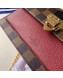 Louis Vuitton Vavin Damier Ebene Canvas Chain Wallet WOC N60222 Burgundy 2019