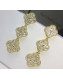 VanCleef&Arpels Three Clovers Crystal Earrings Yellow Gold