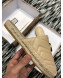 Gucci Leather Espadrille Mules Slippers with Double G 551881 Beige 2019