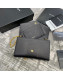 Saint Laurent Uptown Envelope Chain Wallet WOC in Grained Leather 607788 Black 2019