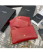 Saint Laurent Uptown Envelope Chain Wallet WOC in Grained Leather 607788 Red 2019