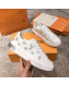 Louis Vuitton Bloom Embroidered Leather Sneaker White/Silver 2019