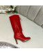 Gucci Leather Tied Mid-heel High Knee Boot 549680 Red 2019