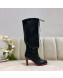 Gucci Leather Tied Mid-heel High Knee Boot 549680 Black 2019