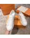 Louis Vuitton Bloom Embroidered Leather Sneaker White/Gold 2019