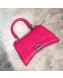 Balenciaga Hourglass Mini Top Handle Bag in Smooth Leather Hot Pink/Silver 2019