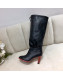 Gucci Leather Tied Mid-heel High Knee Boot 549680 Black 2019